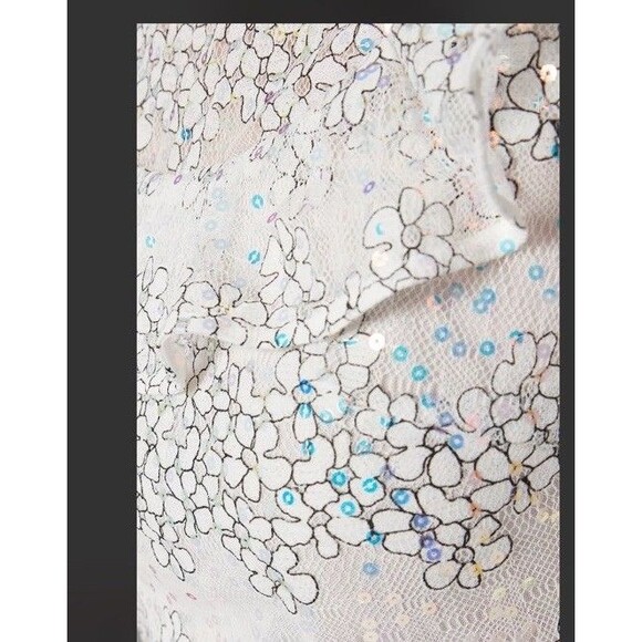Elliatt Waratah Embroidered Mesh White Sequin Ruffle Dress NWOT Small - Picture 2 of 16